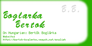 boglarka bertok business card