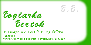 boglarka bertok business card